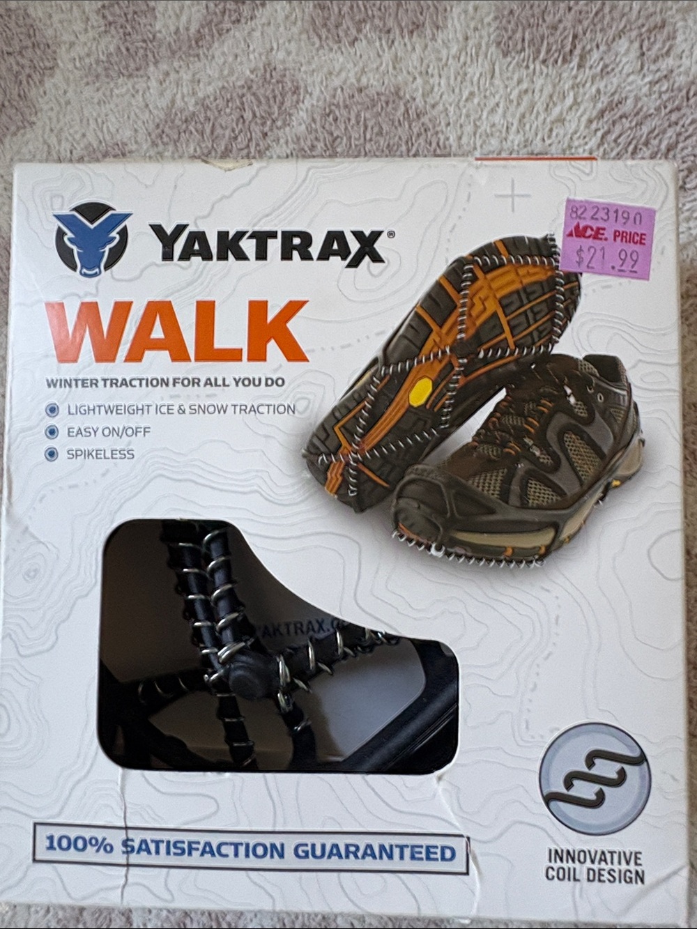 Yaktrax WALK Winter Traction Slip-On - Black/Silver